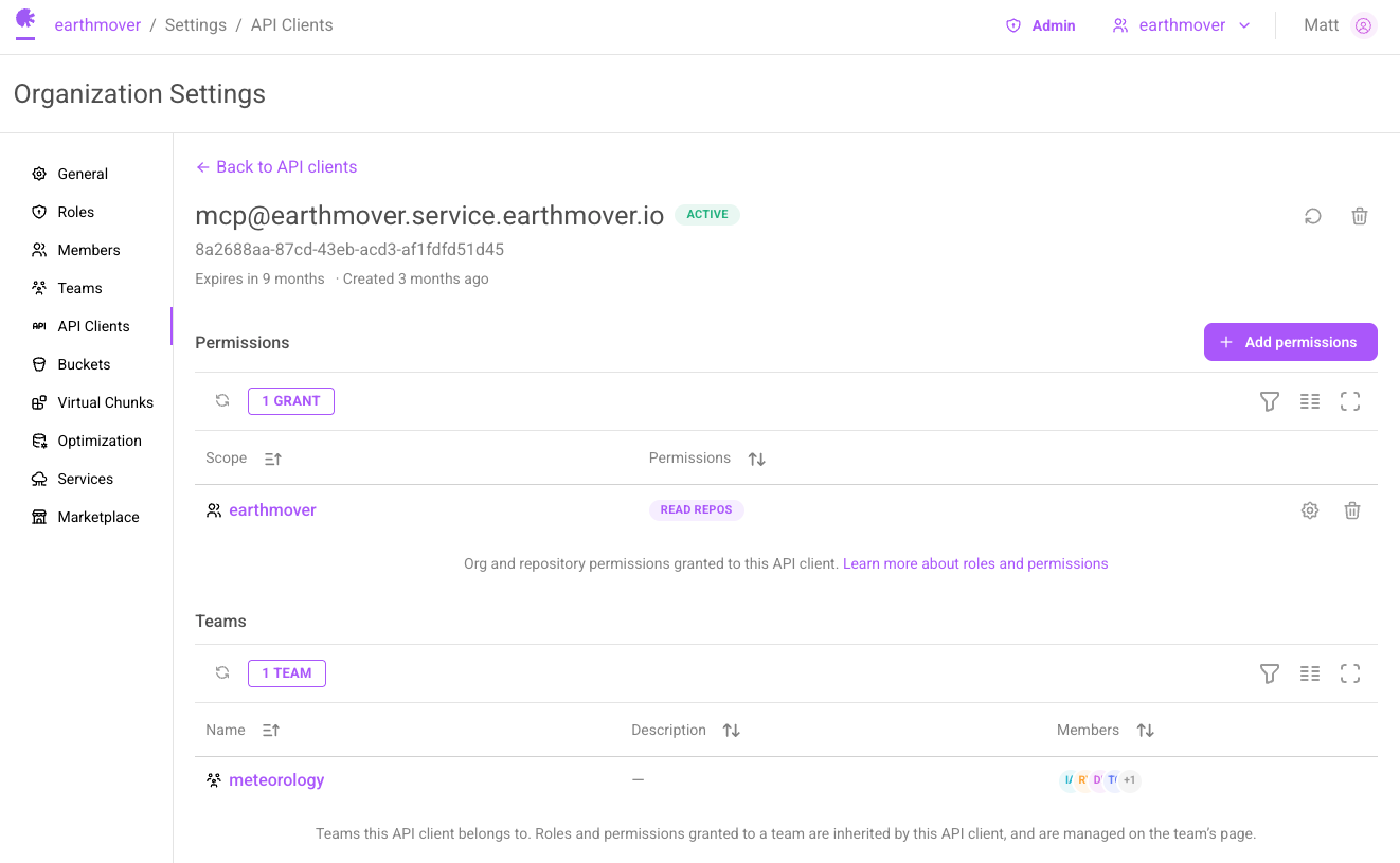 API Client Grants